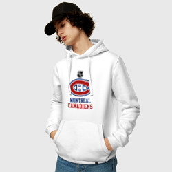 Толстовка с принтом Монреаль Канадиенс - НХЛ для мужчины, вид на модели спереди №2. Цвет основы: белый