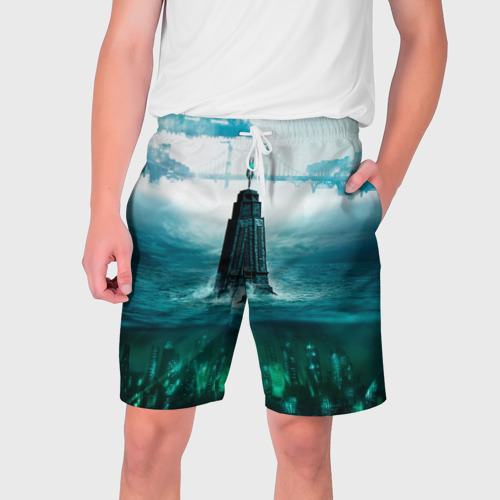 Мужские шорты 3D с принтом Биошoк, вид спереди #2