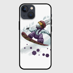 Чехол для iPhone 13 mini Кролик Сноубордист