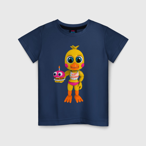 Детская футболка хлопок Той Чикa с пирожным, цвет темно-синий