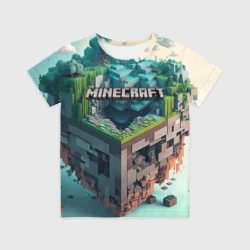 Детская футболка 3D Блоки Майнкрафт