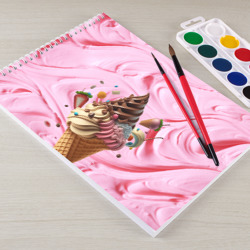 Альбом для рисования Аппетитное мороженое с клубникой и шоколадом - фото 2
