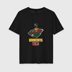 Женская футболка хлопок Oversize Миннесота Уайлд - НХЛ
