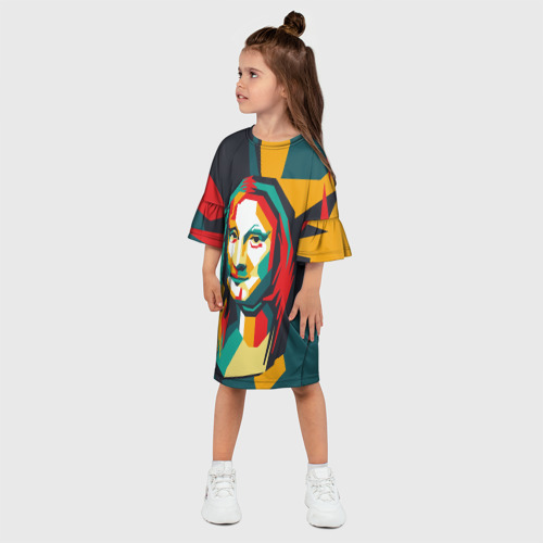 Детское платье 3D Мона Лиза-мозаика, цвет 3D печать - фото 3