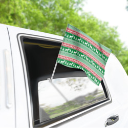 Флаг для автомобиля Новогодний белорусский узор с оленями - фото 2