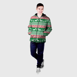 Мужская куртка 3D Новогодний белорусский узор с оленями - фото 2