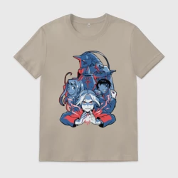 Мужская футболка хлопок Fullmetal alchemist team