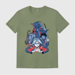 Мужская футболка хлопок Fullmetal alchemist team