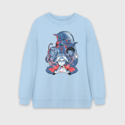 Женский свитшот oversize без начеса хлопок Fullmetal alchemist team