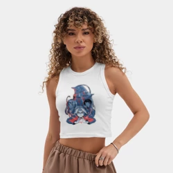 Женская укороченная майка-топ хлопок Fullmetal alchemist team - фото 2