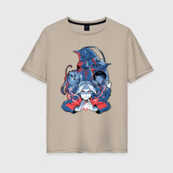 Женская футболка хлопок Oversize Fullmetal alchemist team