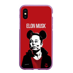 Чехол для iPhone XS Max матовый Elon Musk в кофте с ушками