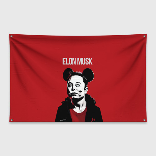 Флаг-баннер Elon Musk в кофте с ушками