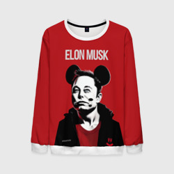 Мужской свитшот 3D Elon Musk в кофте с ушками
