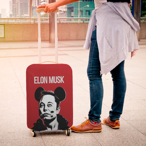Чехол для чемодана 3D Elon Musk в кофте с ушками, цвет 3D печать - фото 4