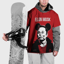 Накидка на куртку 3D Elon Musk в кофте с ушками