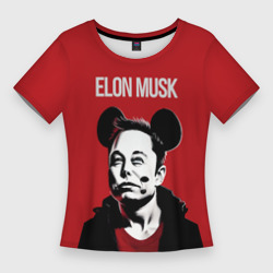 Женская футболка 3D Slim Elon Musk в кофте с ушками