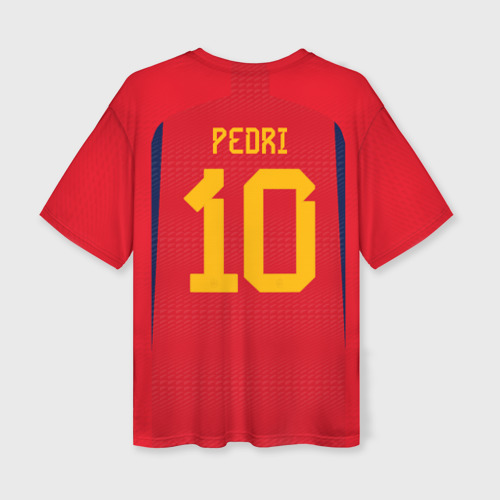 Женская футболка oversize 3D Педри ЧМ 2022 сборная Испании, цвет 3D печать - фото 2