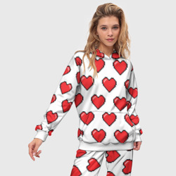 Женский костюм с толстовкой 3D В красное сердечко пиксель - фото 2