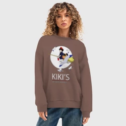 Женский свитшот oversize без начеса хлопок Kiki and Jiji - фото 2