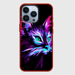 Чехол для iPhone 13 Pro Неоновый кот