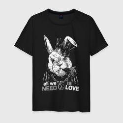 Заяц король – Мужская футболка хлопок с принтом купить со скидкой в -20%