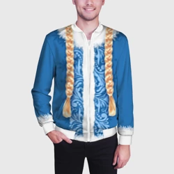 Мужской бомбер 3D Снегурка с косами - фото 2