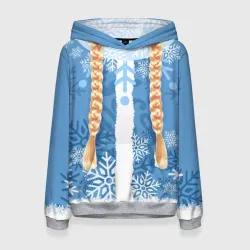 Женская толстовка 3D Снегурочка с косами