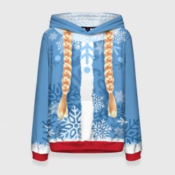 Женская толстовка 3D Снегурочка с косами