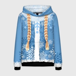 Мужская толстовка 3D Снегурочка с косами