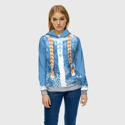 Женская толстовка 3D Снегурочка с косами - фото 2