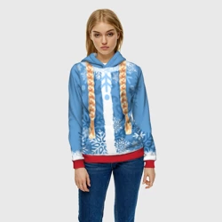 Женская толстовка 3D Снегурочка с косами - фото 2