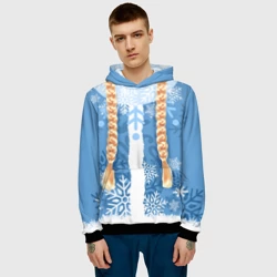 Мужская толстовка 3D Снегурочка с косами - фото 2