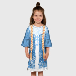 Детское платье 3D Снегурочка с косами - фото 2