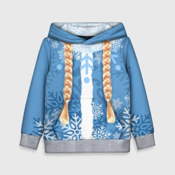 Детская толстовка 3D Снегурочка с косами