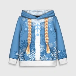 Детская толстовка 3D Снегурочка с косами