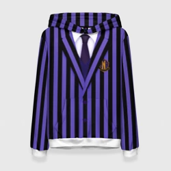 Женская толстовка 3D Школьная форма фиолетовая Wednesday