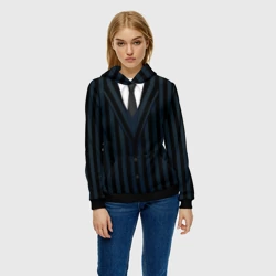 Женская толстовка 3D Школьная форма тёмная Wednesday - фото 2