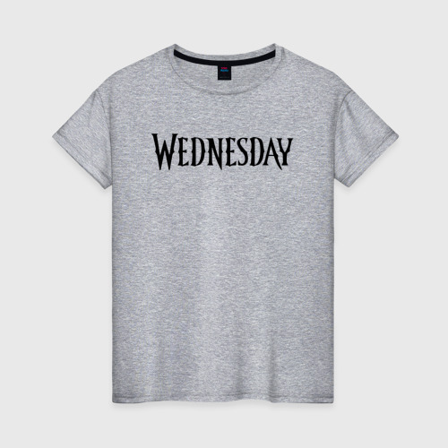 Женская футболка хлопок Logo black Wednesday, цвет меланж