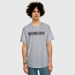 Мужская футболка хлопок Oversize Logo black Wednesday - фото 2