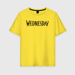 Женская футболка хлопок Oversize Logo black Wednesday