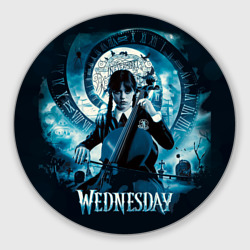 Круглый коврик для мышки Wednesday addams 2022