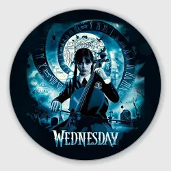 Круглый коврик для мышки Wednesday addams 2022