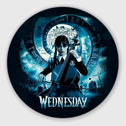 Круглый коврик для мышки Wednesday addams 2022
