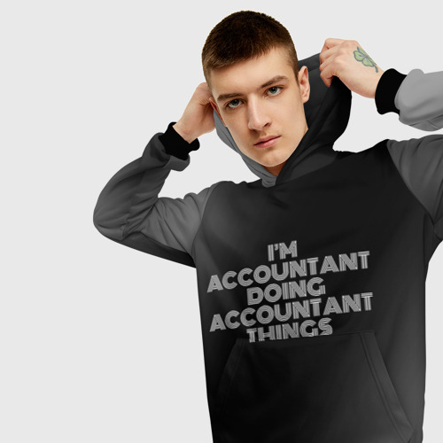 Мужская толстовка 3D I'm accountant doing accountant things: на темном, цвет черный - фото 5