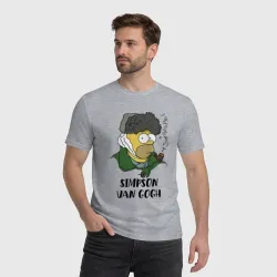 Мужская футболка хлопок Simpson van Gogh - joke - фото 2