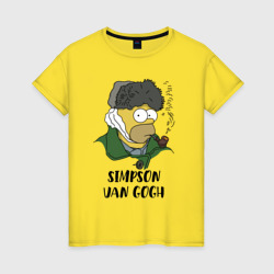 Женская футболка хлопок Simpson van Gogh - joke