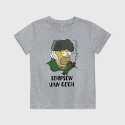 Детская футболка хлопок Simpson van Gogh - joke
