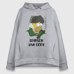 Женское худи Oversize хлопок Simpson van Gogh - joke