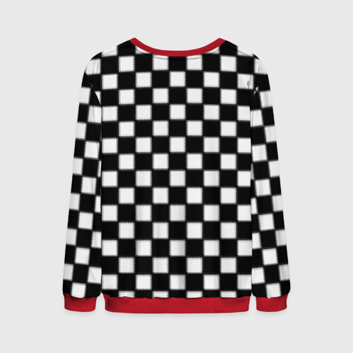 Мужской свитшот 3D Шахматная доска, цвет красный - фото 2
